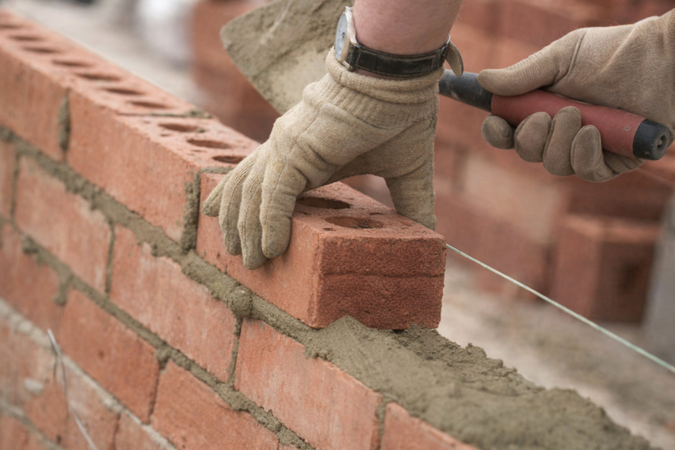 Brick wall installation in Fontana, CA